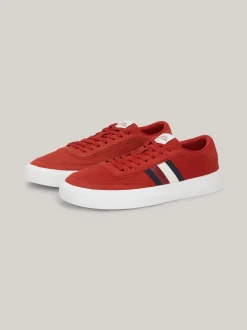 Sneakersy*Tommy Hilfiger Zamszowe Tenisówki Na Podeszwie Typu Cupsole DARK MAGMA
