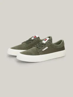 Sneakersy*Tommy Hilfiger Zamszowe Tenisówki Typu Skater PEWTER GREEN