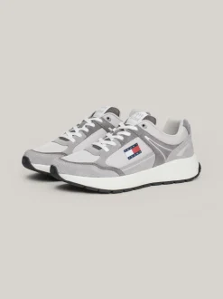 Sneakersy*Tommy Hilfiger Zamszowe Tenisówki Z Delikatnym Protektorem ZINC GREY