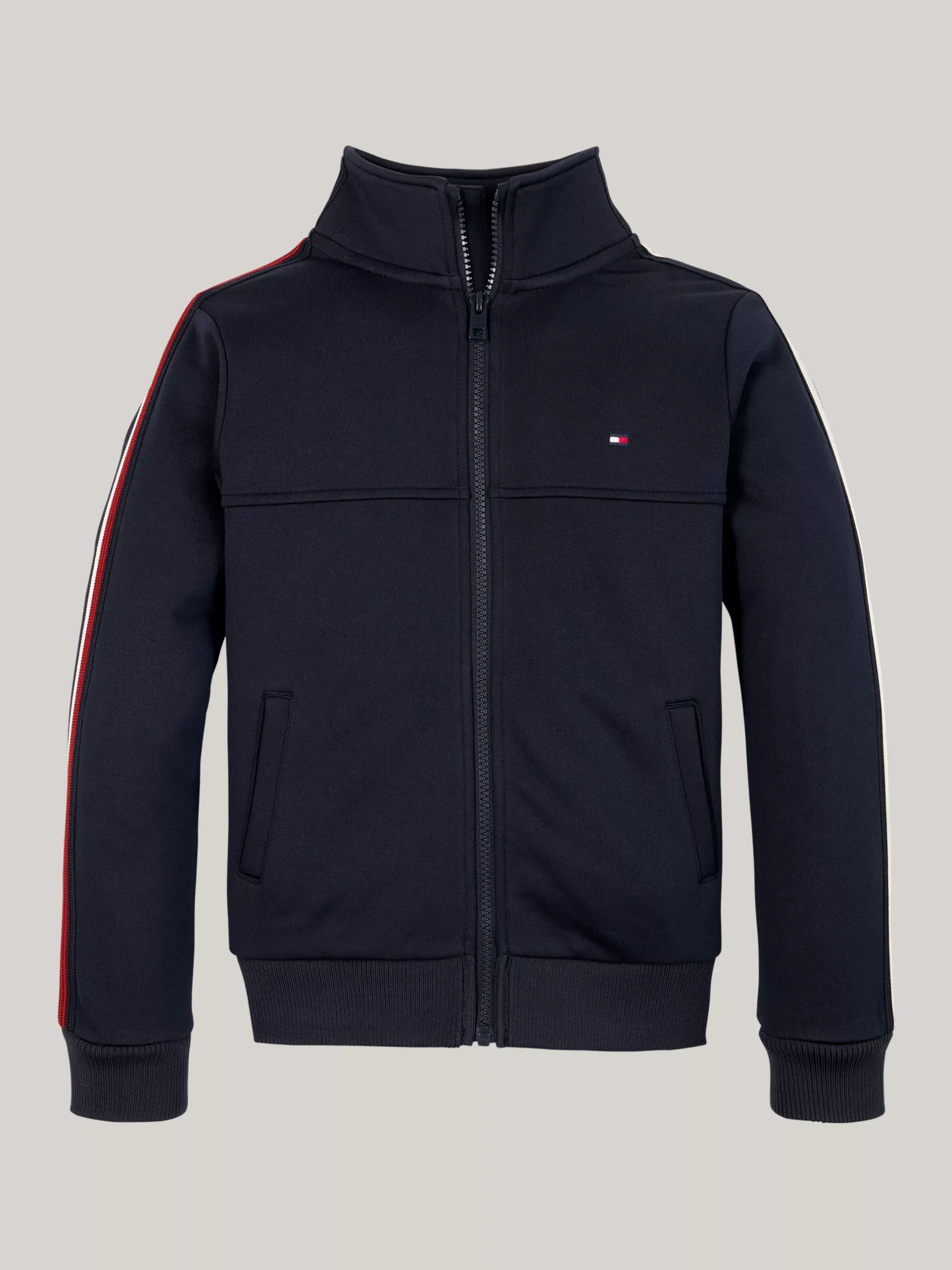 Bluzy Dresowe I Z Kapturem*Tommy Hilfiger Zapinana Na Zamek Bluza Z Sygnowanymi Lampasami DESERT SKY