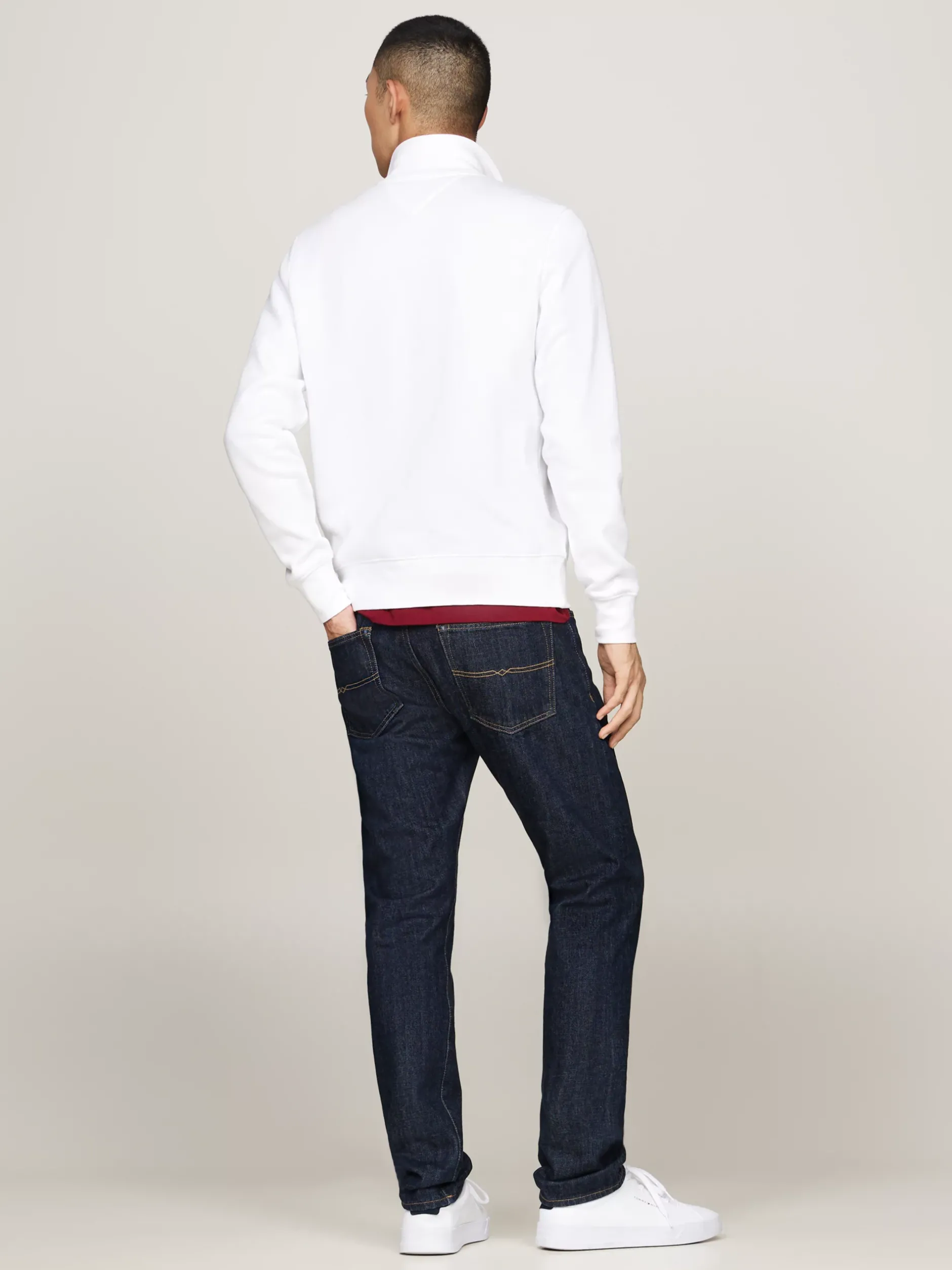 Bluzy Dresowe & Z Kapturem*Tommy Hilfiger Zapinana Na Zamek Bluza Z Wyhaftowaną Flagą WHITE