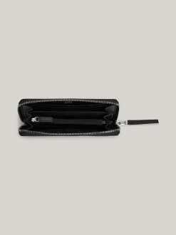 Portfele & Breloczki Do Kluczy*Tommy Hilfiger Zapinany Na Zamek Portfel City Z Logo BLACK
