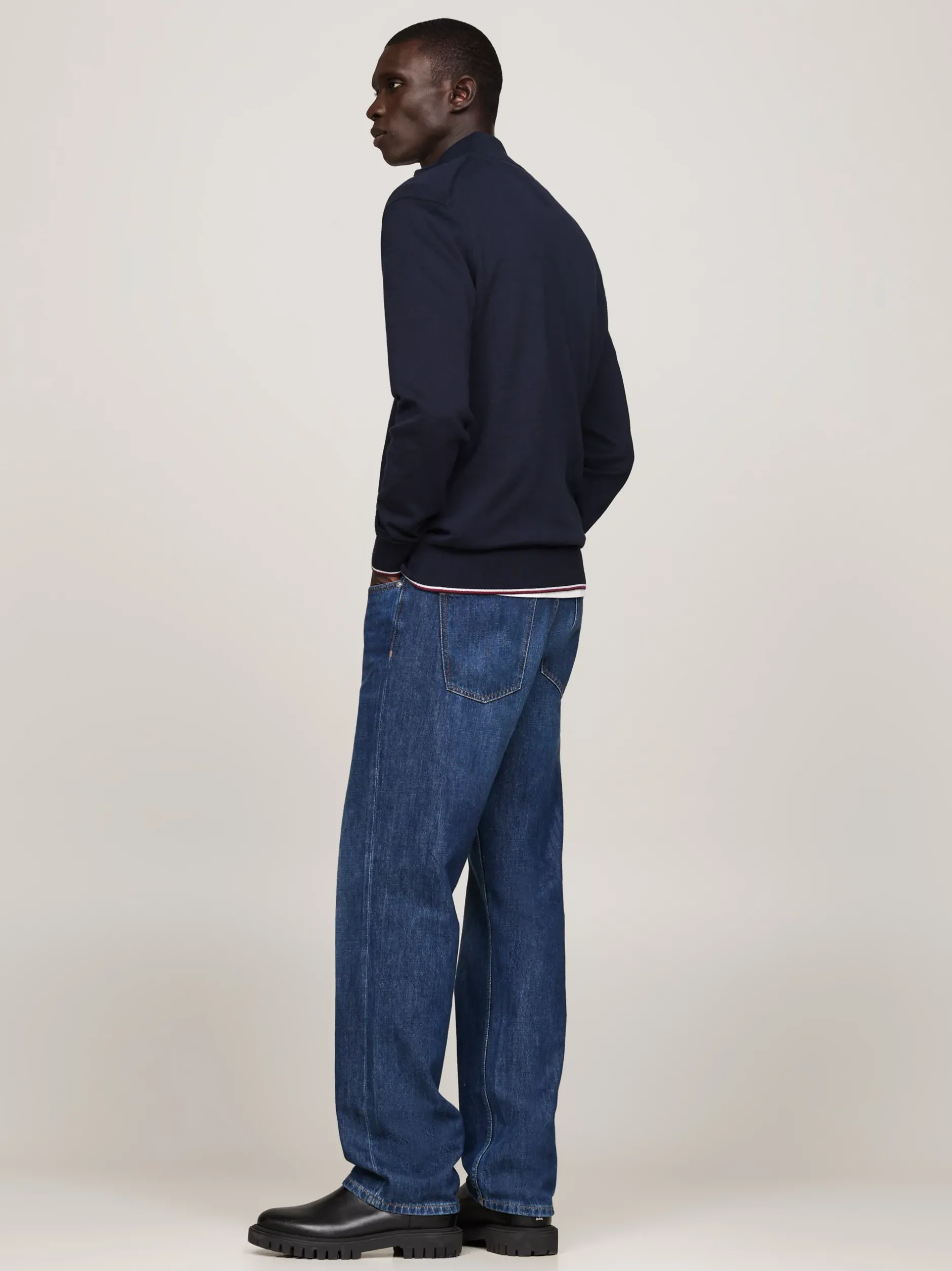 Swetry|Dzianina*Tommy Hilfiger Zapinany Na Zamek Sweter Z Jedwabiu DESERT SKY
