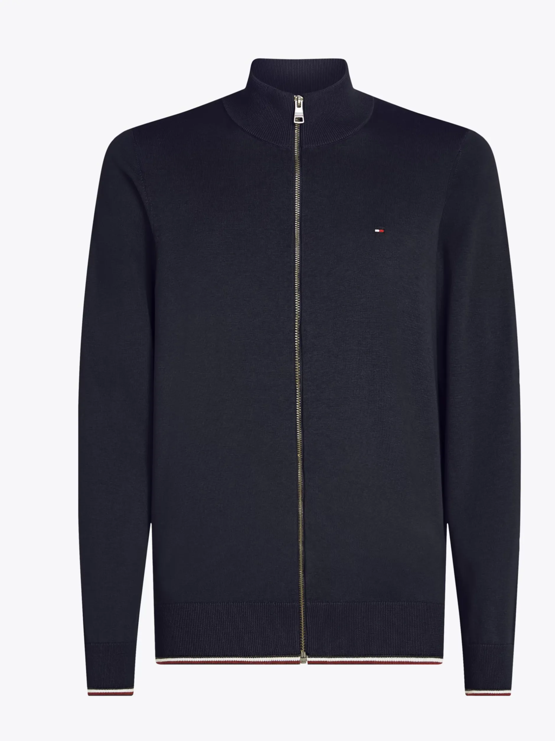 Swetry|Dzianina*Tommy Hilfiger Zapinany Na Zamek Sweter Z Jedwabiu DESERT SKY