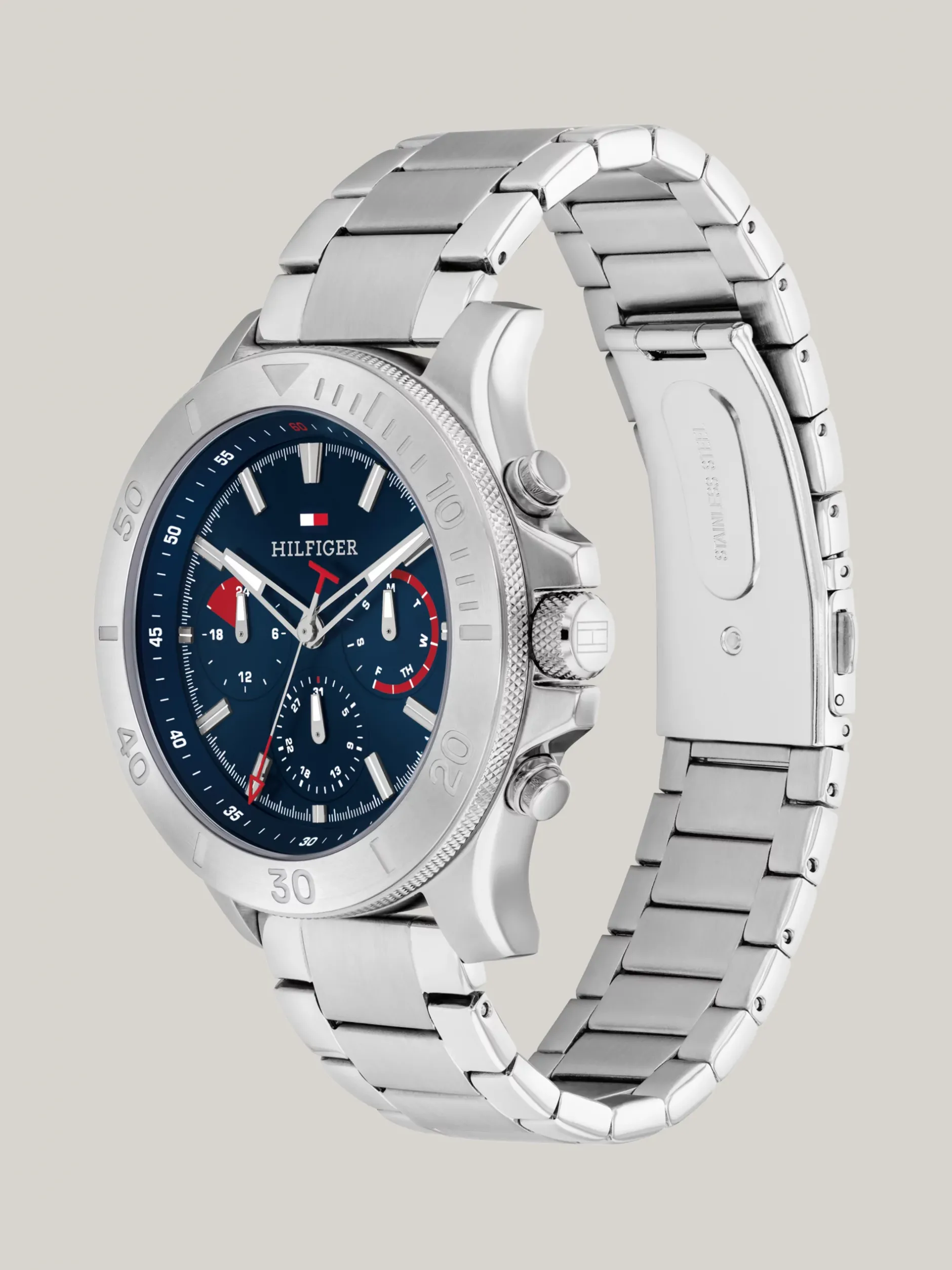 Zegarki*Tommy Hilfiger Zegarek Sportowy Z Granatową Tarczą SILVER