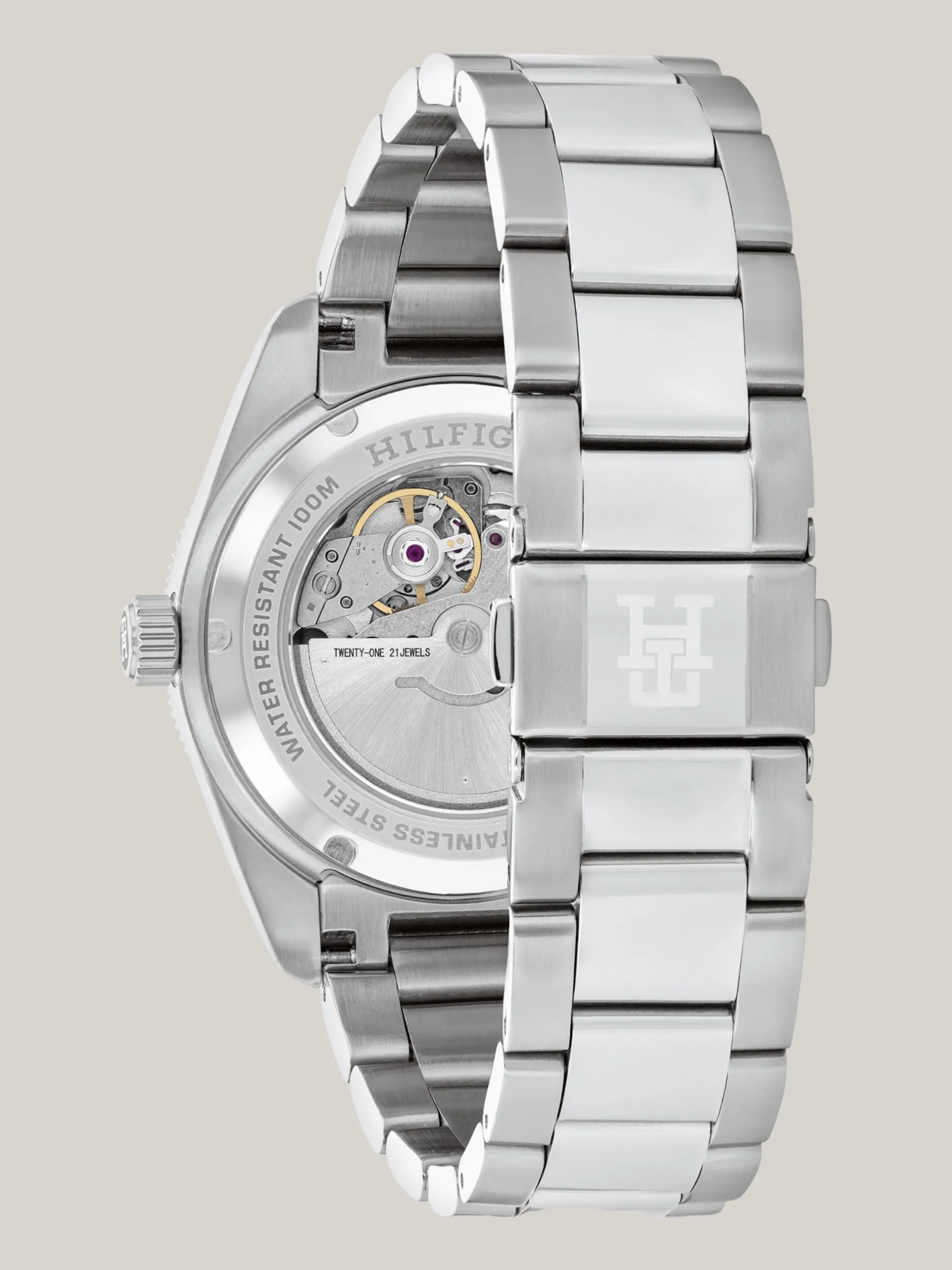 Zegarki*Tommy Hilfiger Zegarek TH Monogram Z Czerwoną Lunetą SILVER