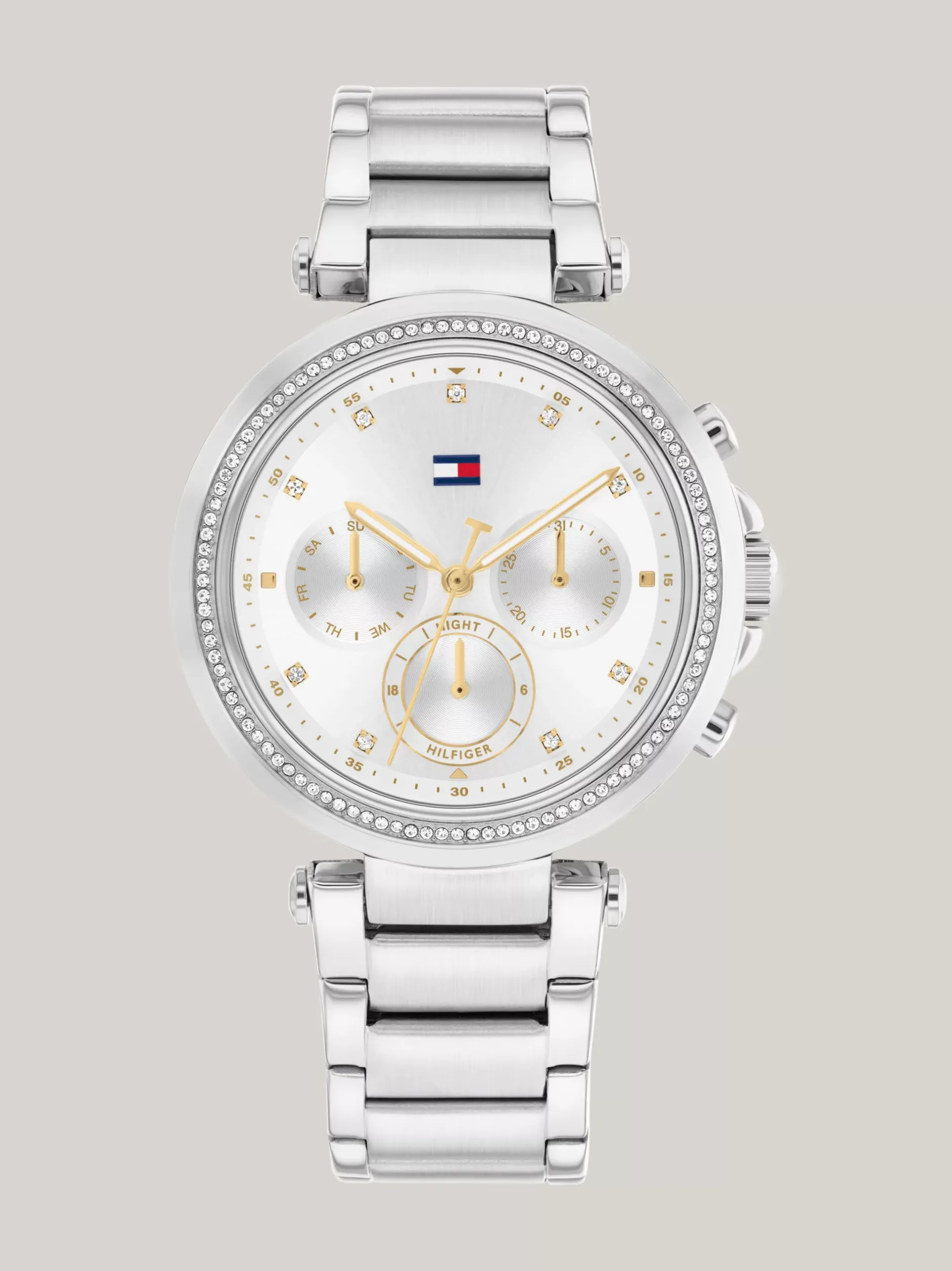 Zegarki*Tommy Hilfiger Zegarek W Kolorze Srebra Z Kryształkami SILVER