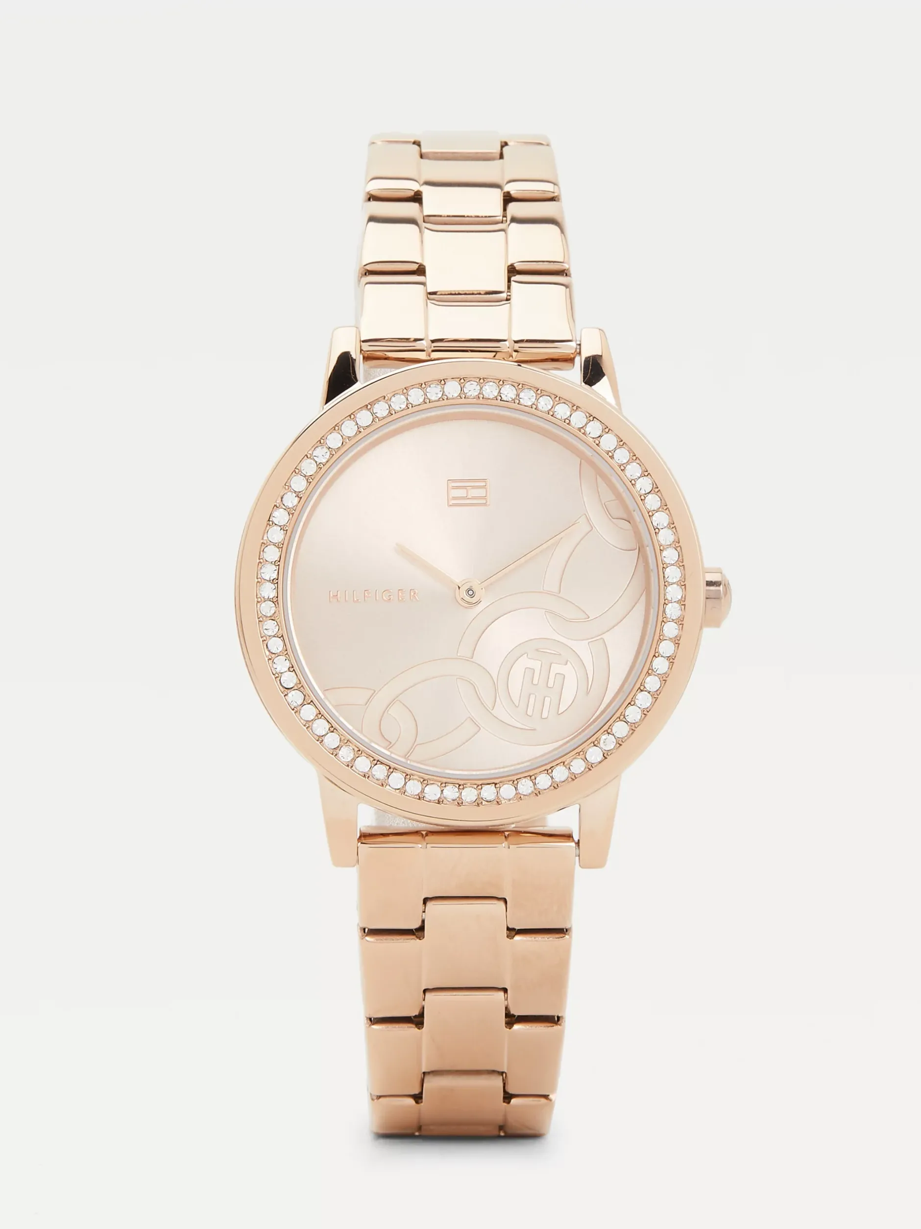 Zegarki*Tommy Hilfiger Zegarek Z Kryształkami Na Lunecie ROSE GOLD