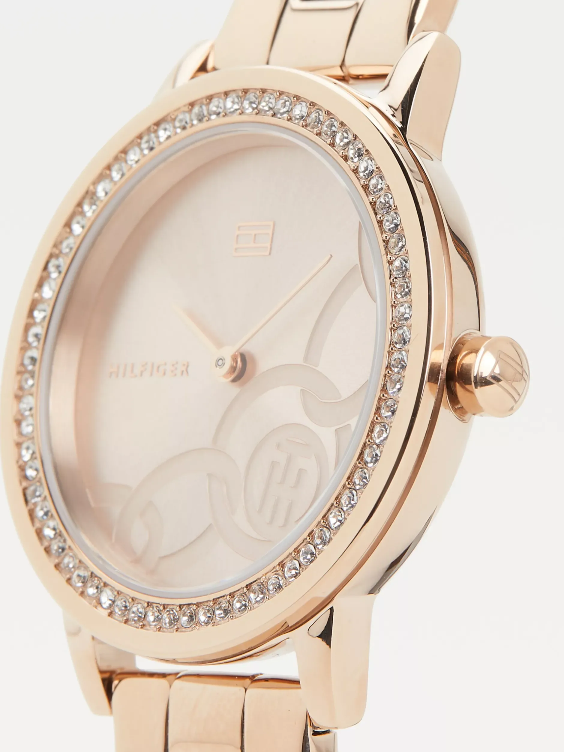 Zegarki*Tommy Hilfiger Zegarek Z Kryształkami Na Lunecie ROSE GOLD