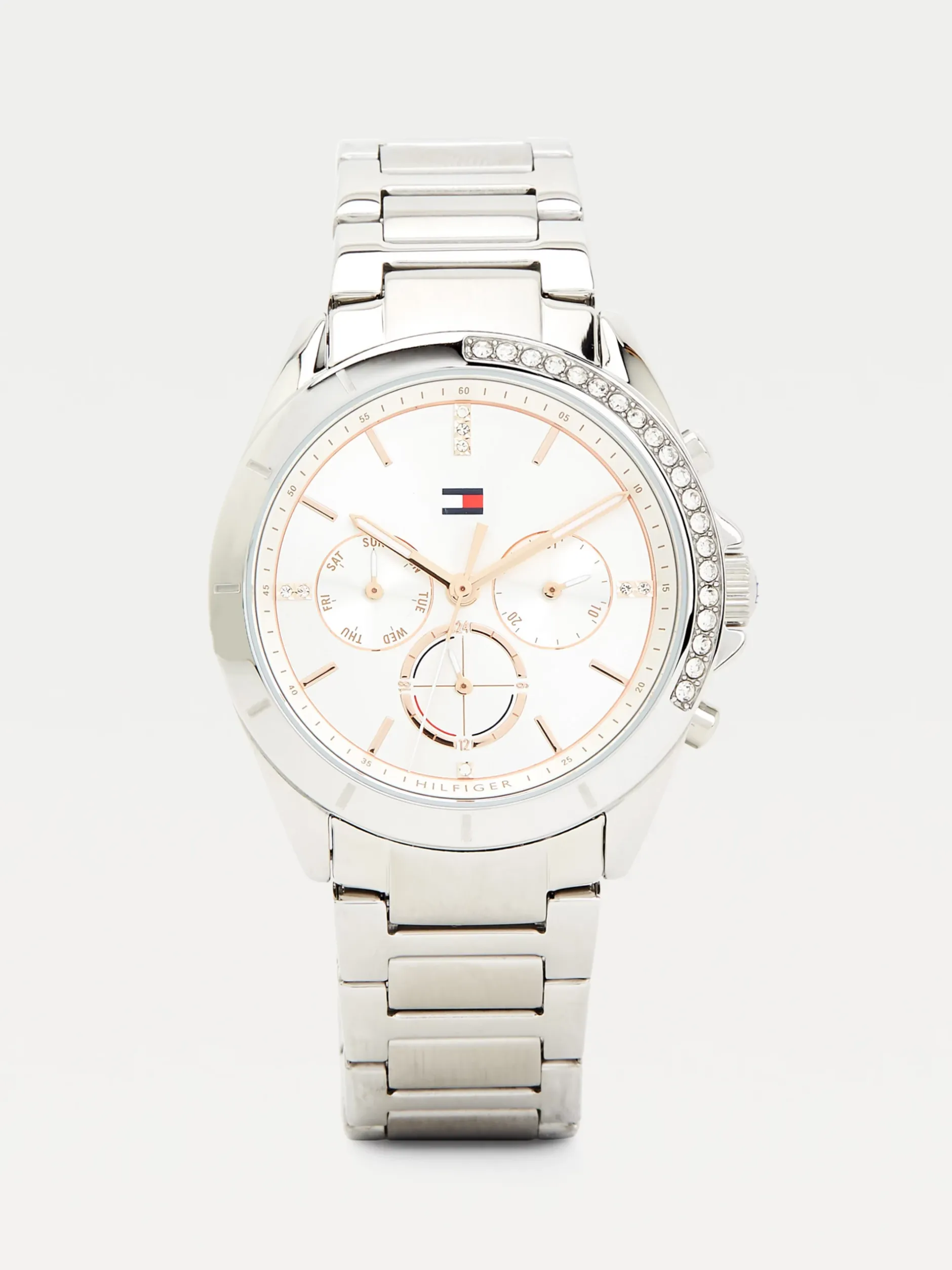 Zegarki*Tommy Hilfiger Zegarek Ze Stali Nierdzewnej Z Kryształkami SILVER