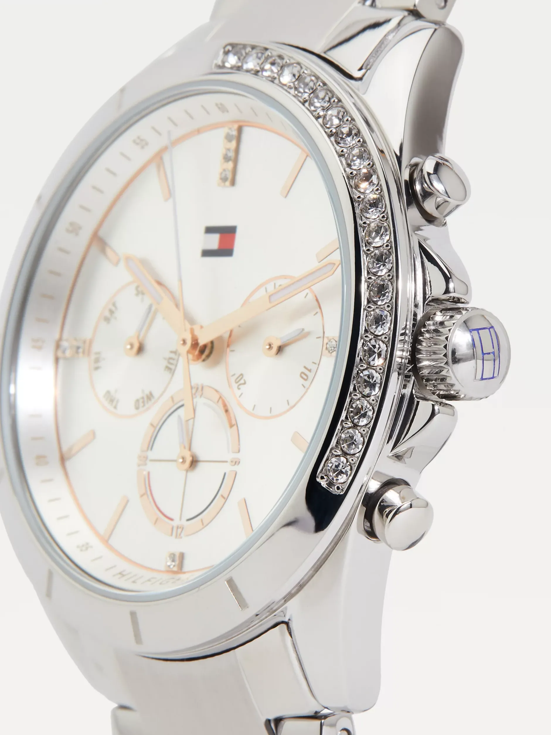Zegarki*Tommy Hilfiger Zegarek Ze Stali Nierdzewnej Z Kryształkami SILVER
