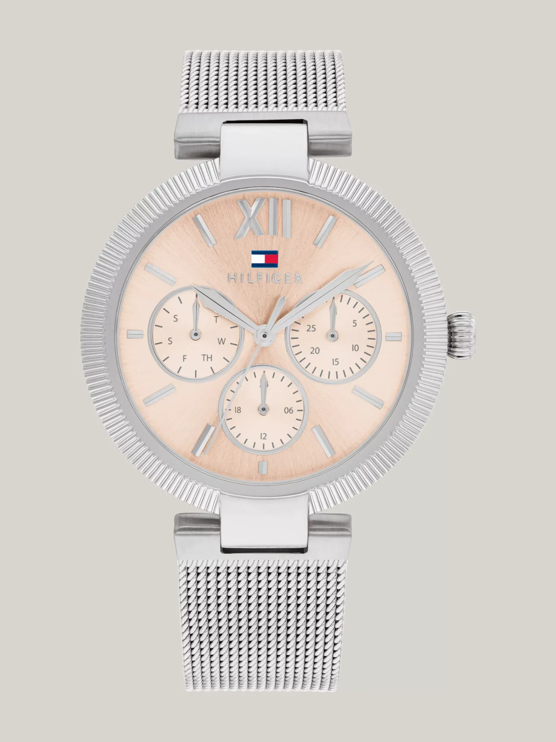 Zegarki*Tommy Hilfiger Zegarek Ze Stali Nierdzewnej Z Jasnoróżową Tarczą SILVER