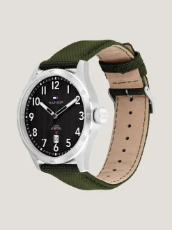 Zegarki*Tommy Hilfiger Zegarek Ze Stali Nierdzewnej Z Paskiem CORDURA® GREEN