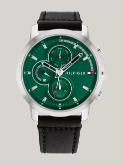 Zegarki*Tommy Hilfiger Zegarek Ze Stali Nierdzewnej Z Zieloną Tarczą SILVER