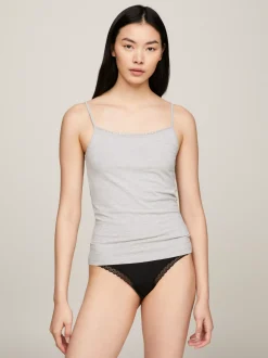 Stroje Domowe*Tommy Hilfiger Zestaw 2 Koszulek Premium Essential Z Koronką WHITE/GREY HEATHER