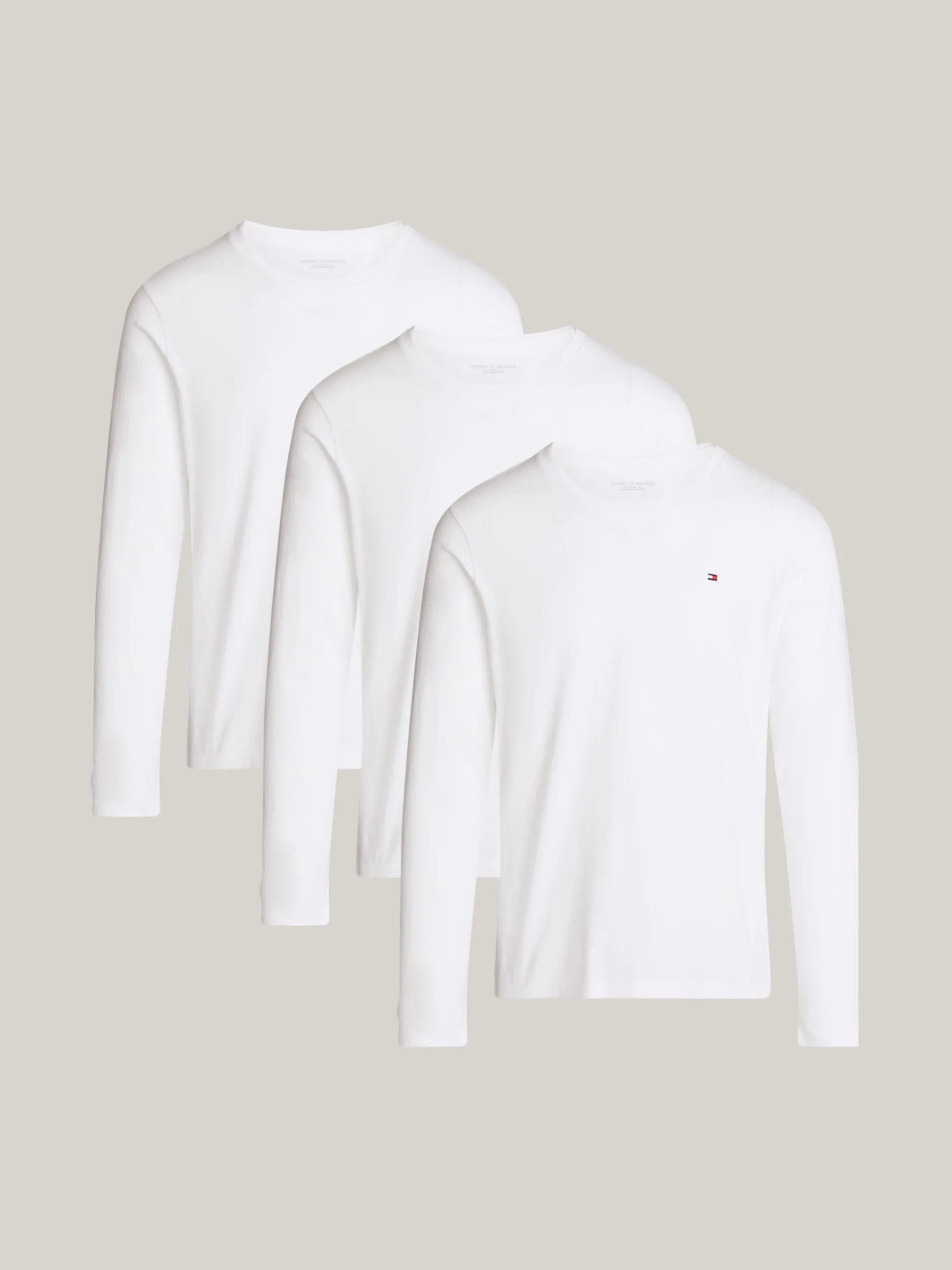 Kąpielówki|Bielizna*Tommy Hilfiger Zestaw 3 Koszulek Z Długim Rękawem WHITE/WHITE/WHITE