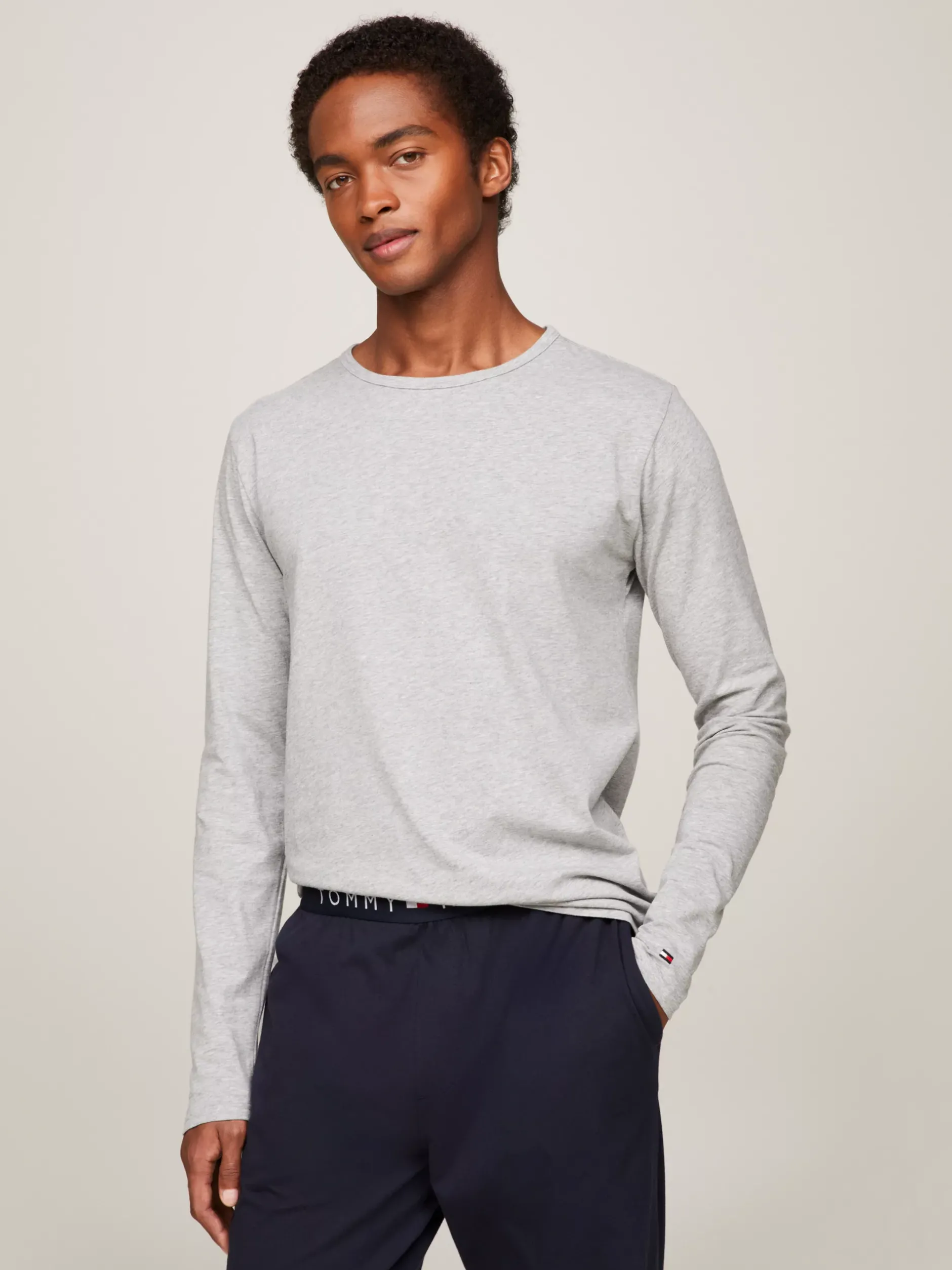 Stroje Domowe*Tommy Hilfiger Zestaw 3 Longsleeve'ów Premium Essential BLACK/WHITE/GREY HEATHER