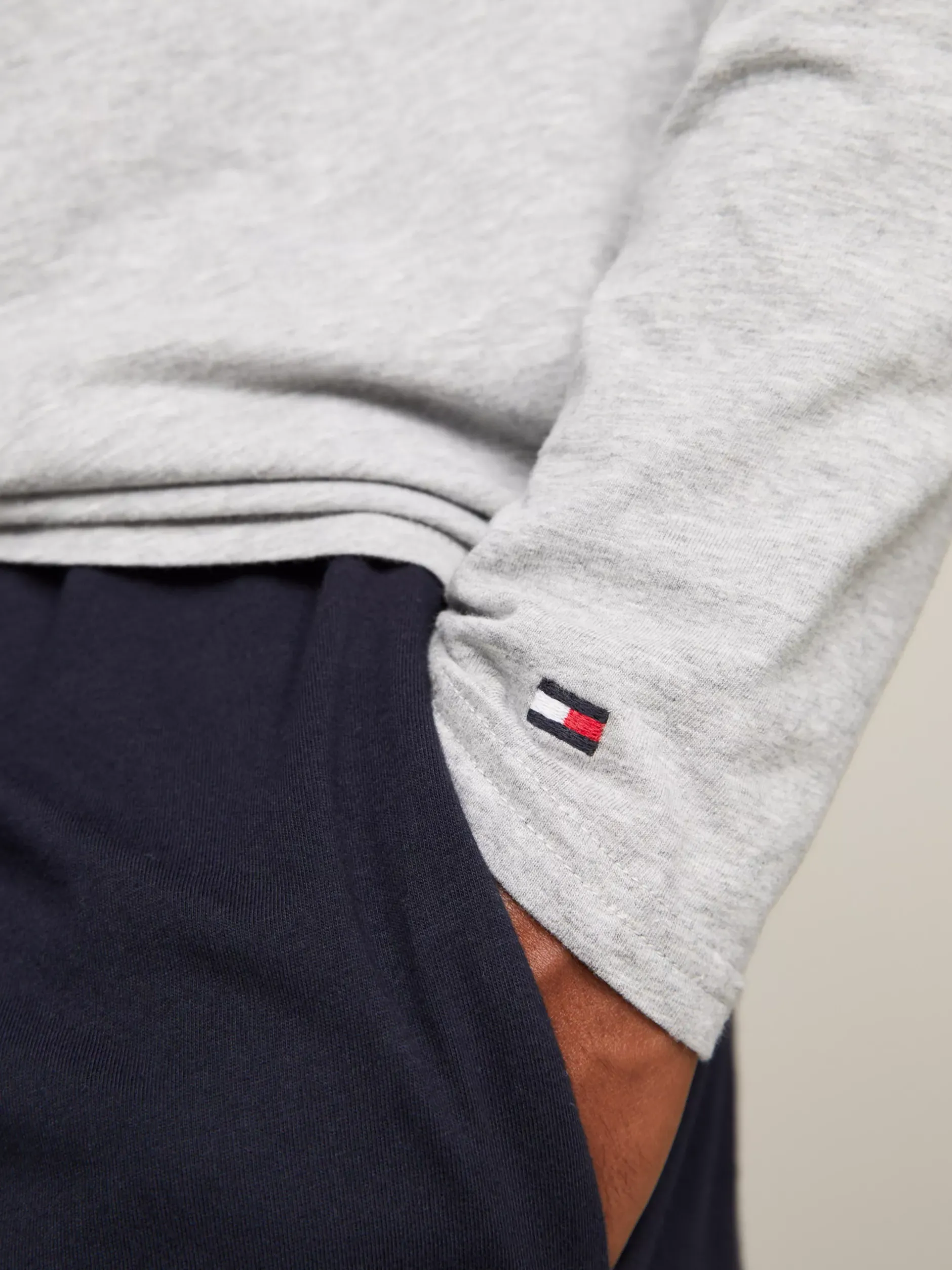 Stroje Domowe*Tommy Hilfiger Zestaw 3 Longsleeve'ów Premium Essential BLACK/WHITE/GREY HEATHER