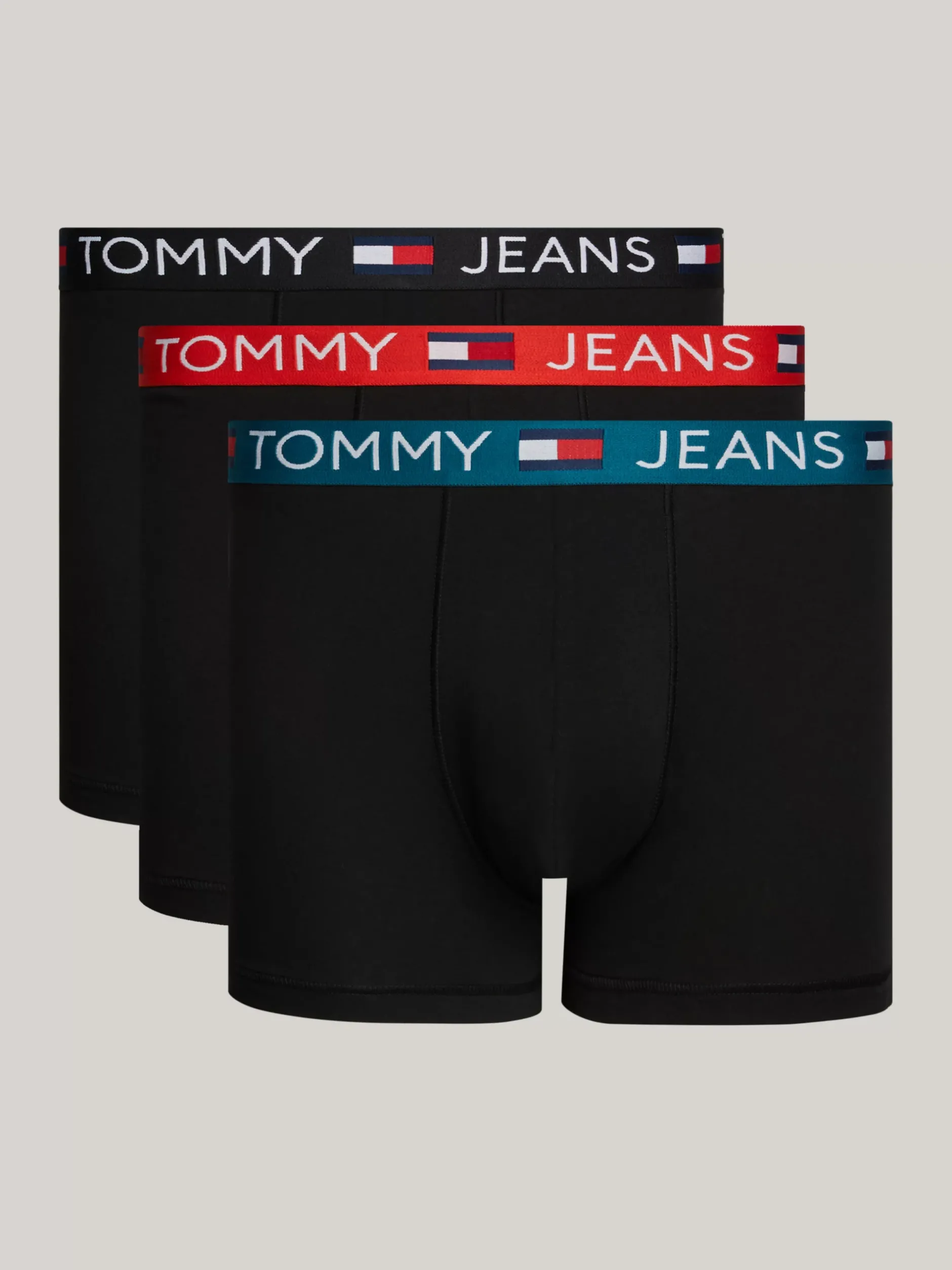 Kąpielówki|Multipacks*Tommy Hilfiger Zestaw 3 Par Bokserek Essential Z Logo Na Pasku HT HEAT/TMLSS TEAL/BLCK