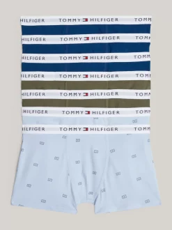 Underwear & Socks*Tommy Hilfiger Zestaw 7 Par Bokserek TH Signature DEEP INDIGO/BREEZY BLUE FLAG/OLIVE