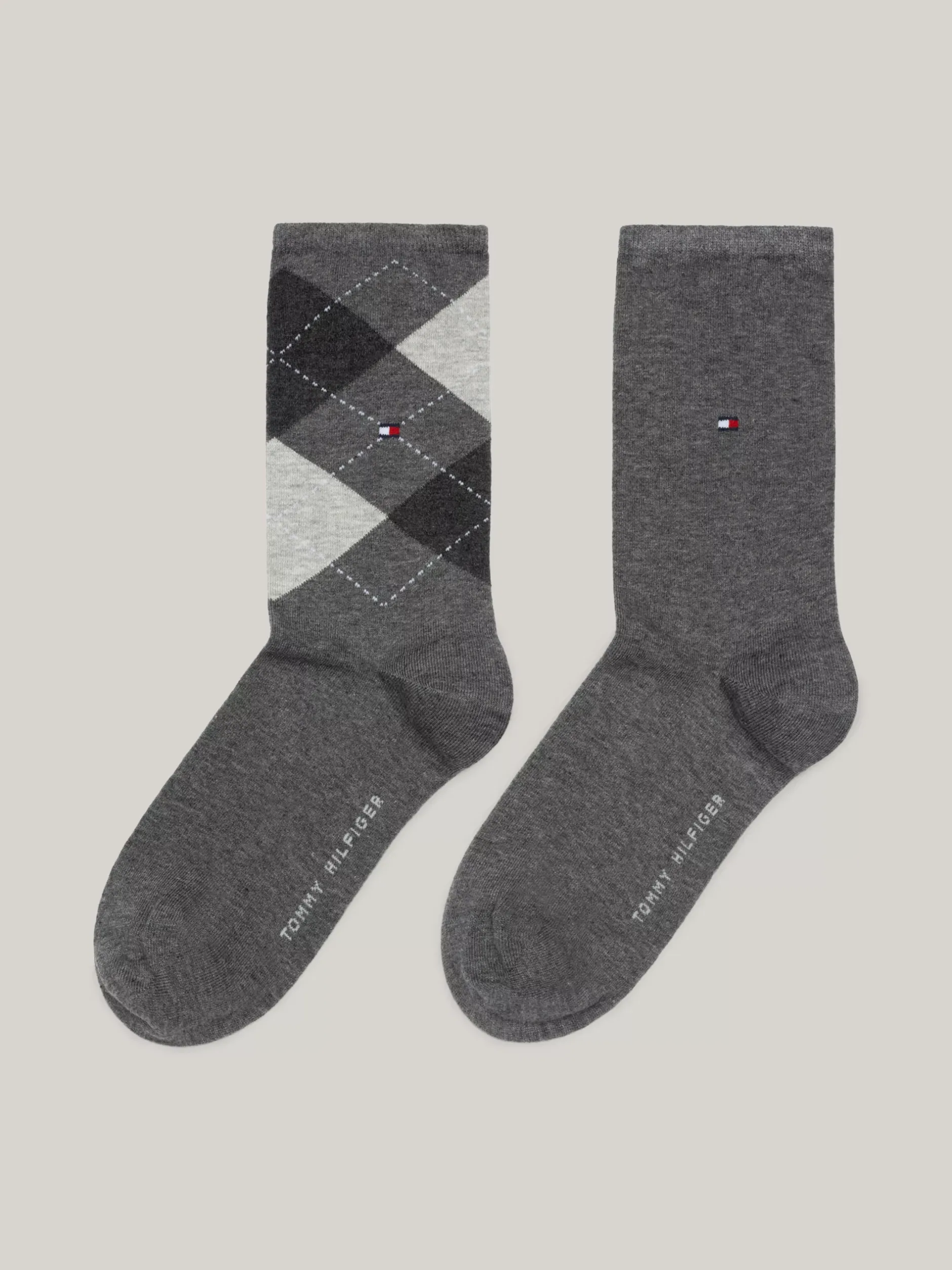 Skarpetki & Rajstopy*Tommy Hilfiger Zestaw 2 Par Damskich Skarpetek W Romby MIDDLE GREY MELANGE