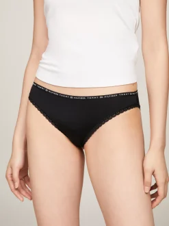 Figi|Bielizna*Tommy Hilfiger Zestaw 3 Par Fig Z Kwiatową Koronką BLACK/ BLACK / BLACK