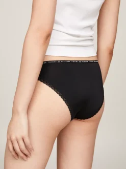 Figi|Bielizna*Tommy Hilfiger Zestaw 3 Par Fig Z Kwiatową Koronką BLACK/ BLACK / BLACK