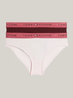 Bielizna & Skarpetki*Tommy Hilfiger Zestaw 2 Par Fig Z Logo Na Pasku LIGHT PINK/DEEP ROUGE