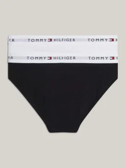 Bielizna & Skarpetki*Tommy Hilfiger Zestaw 2 Par Fig Z Logo Na Pasku BLACK/ WHITE