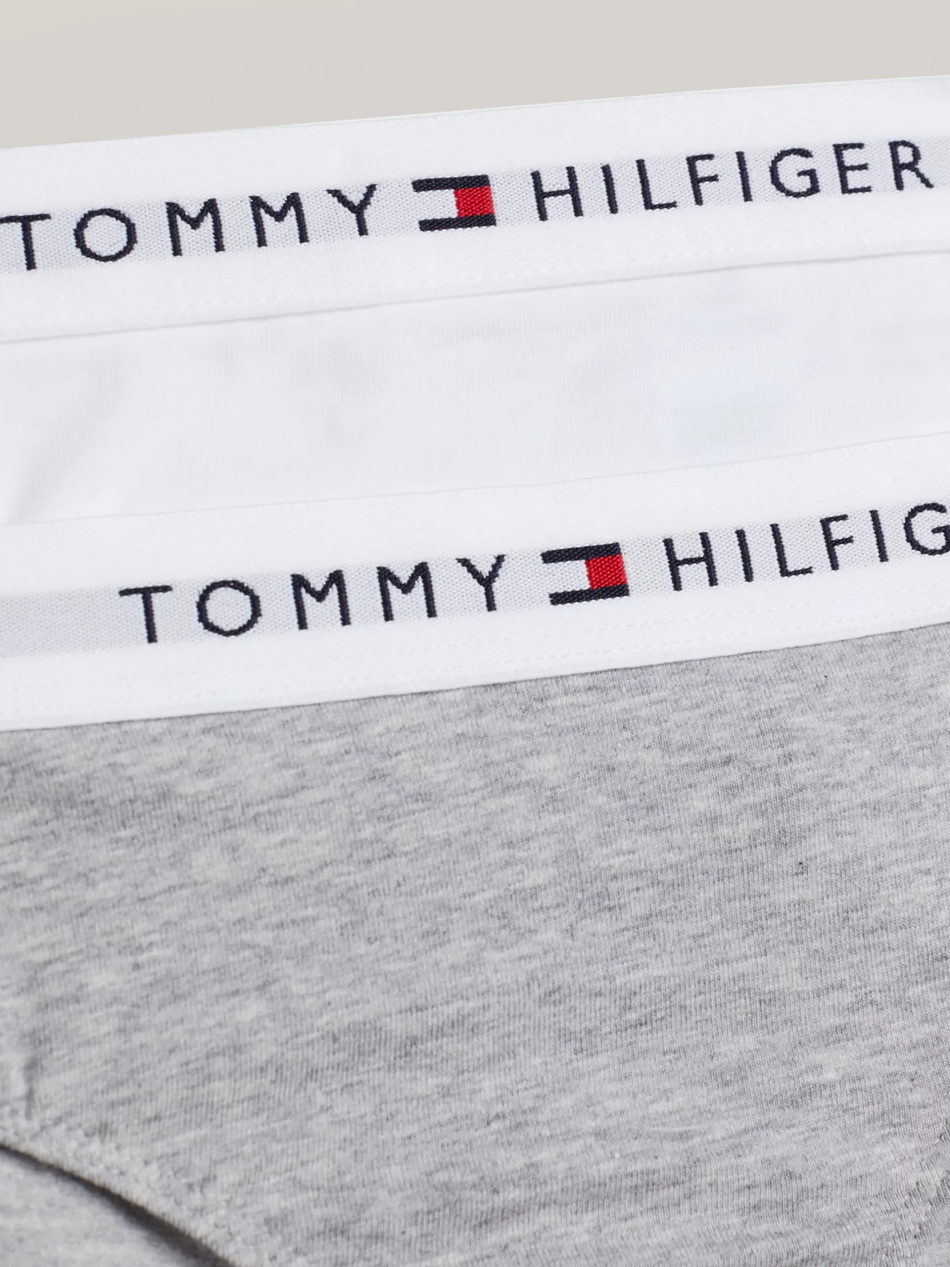 Bielizna & Skarpetki*Tommy Hilfiger Zestaw 2 Par Fig Z Logo Na Pasku WHITE/LIGHT GREY HEATHER