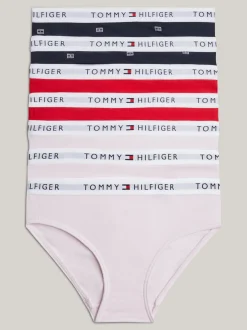 Bielizna & Skarpetki*Tommy Hilfiger Zestaw 7 Par Fig Z Logo Na Pasku I Nadrukiem DES SKY FLAG/LIGHT PINK/PRIM RED