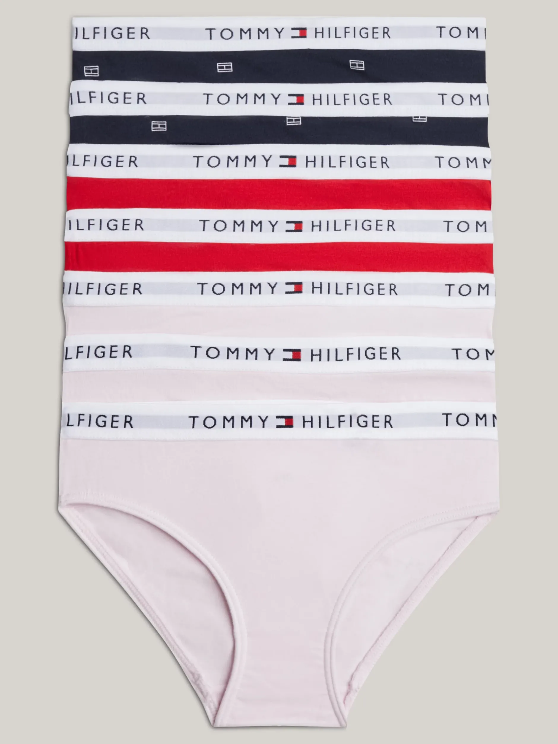 Bielizna & Skarpetki*Tommy Hilfiger Zestaw 7 Par Fig Z Logo Na Pasku I Nadrukiem DES SKY FLAG/LIGHT PINK/PRIM RED