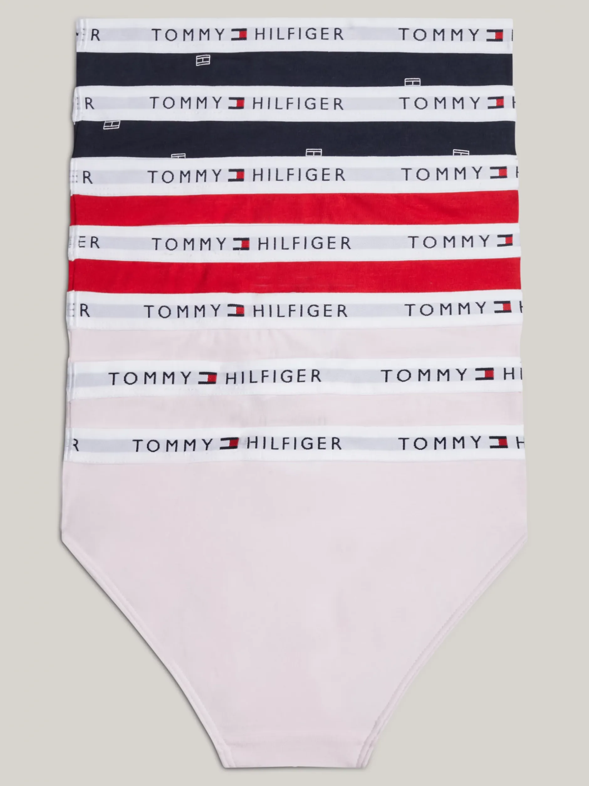 Bielizna & Skarpetki*Tommy Hilfiger Zestaw 7 Par Fig Z Logo Na Pasku I Nadrukiem DES SKY FLAG/LIGHT PINK/PRIM RED