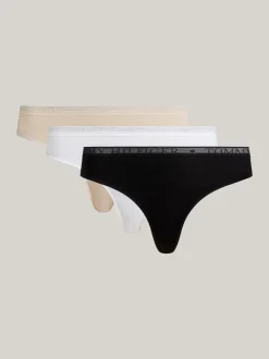 Figi|Bielizna*Tommy Hilfiger Zestaw 3 Par Koronkowych Thongów BLACK/WHITE/MISTY BLUSH