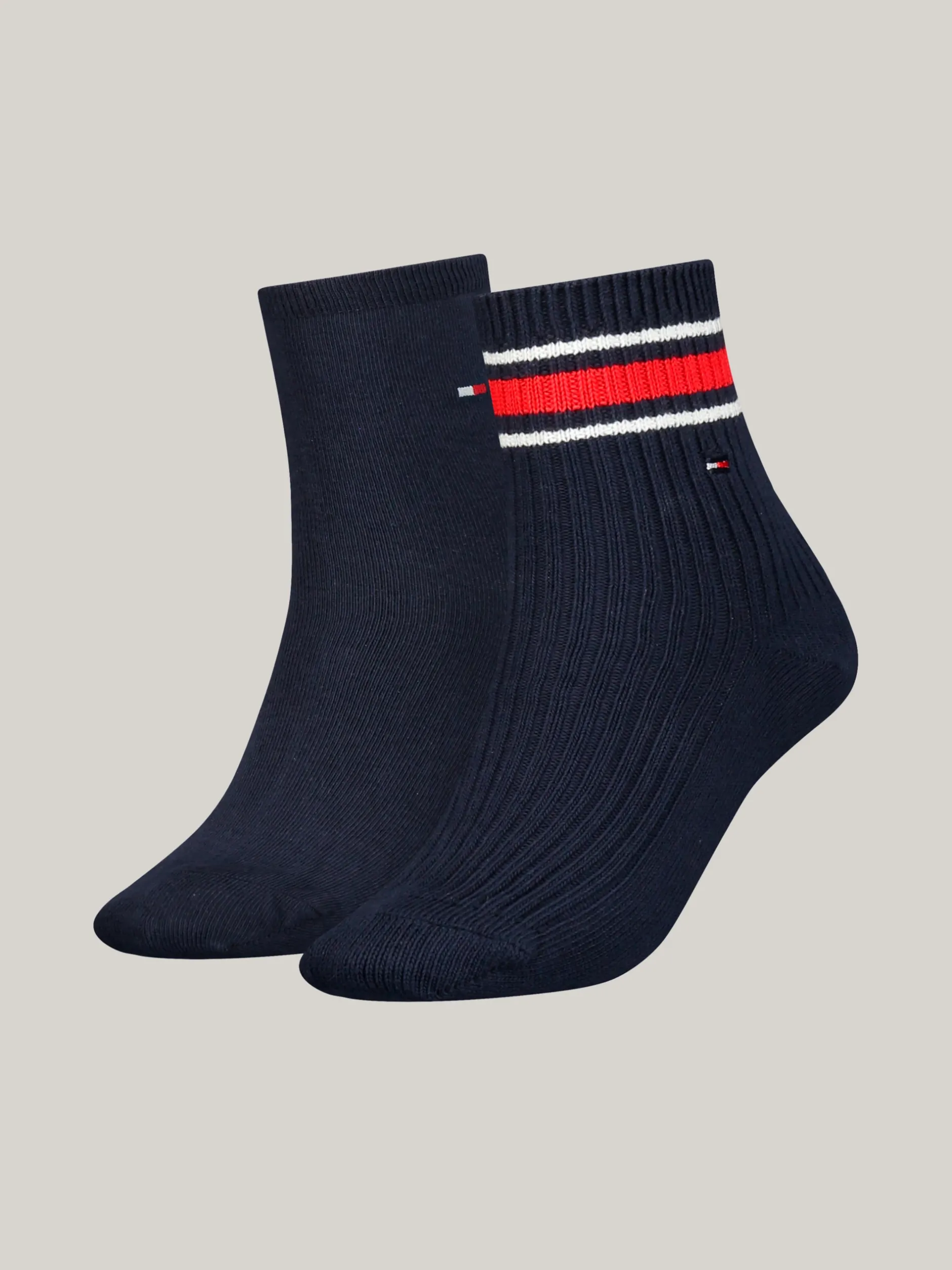 Skarpetki & Rajstopy*Tommy Hilfiger Zestaw 2 Par Krótkich Prążkowanych Skarpetek NAVY / RED