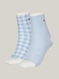 Skarpetki & Rajstopy*Tommy Hilfiger Zestaw 2 Par Krótkich Skarpetek We Wzór LIGHT BLUE