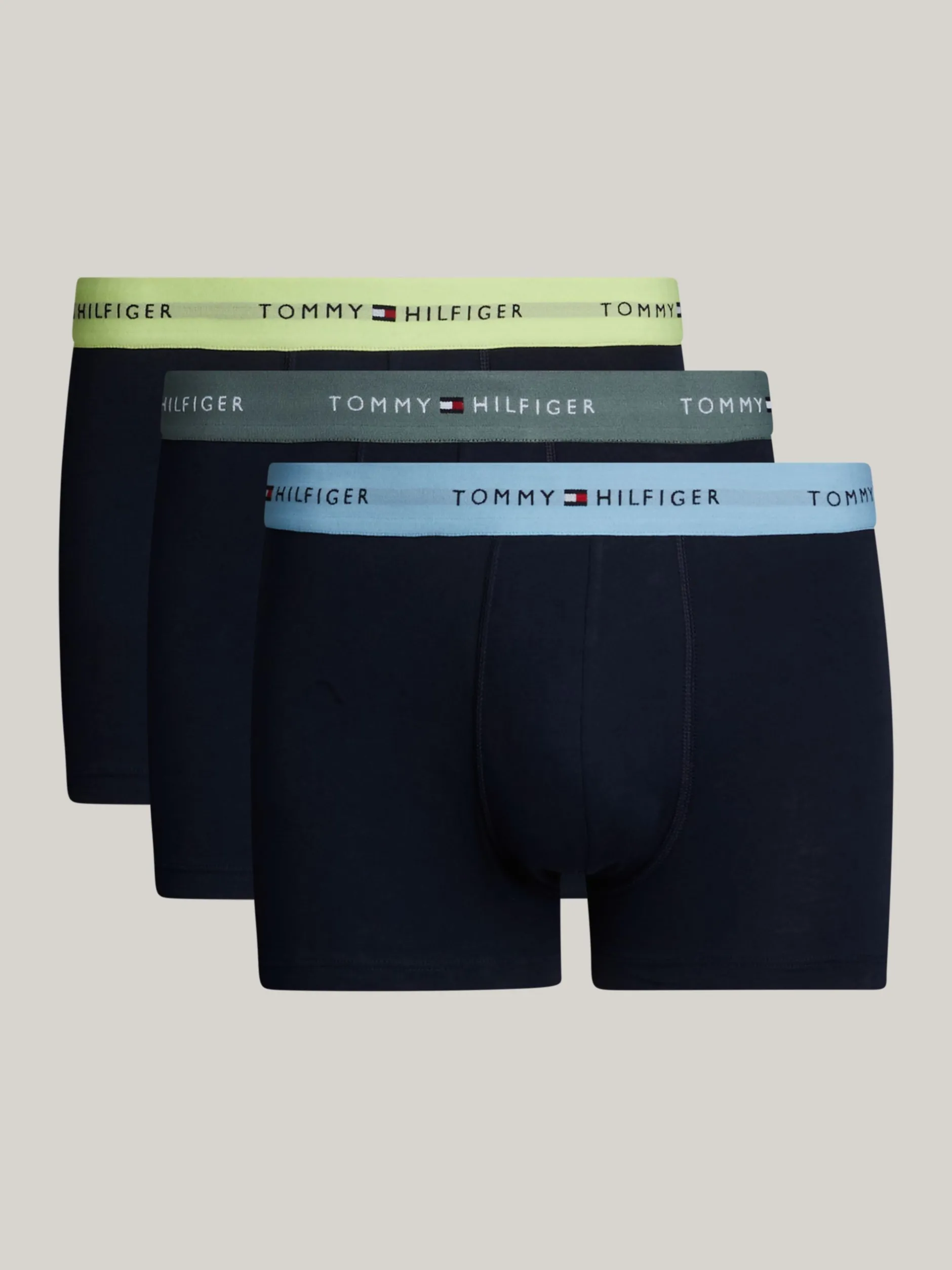 Kąpielówki|Multipacks*Tommy Hilfiger Zestaw 3 Par Obcisłych Bokserek Essential STONEWASH GREEN/FADED LIME/COL BLUE