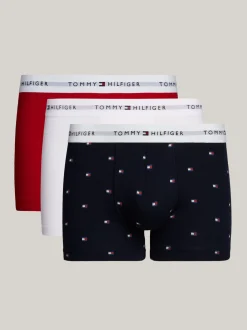 Kąpielówki|Bielizna*Tommy Hilfiger Zestaw 3 Par Obcisłych Bokserek Z Logo OUTLINE AOP/WHITE/PRIMARY RED