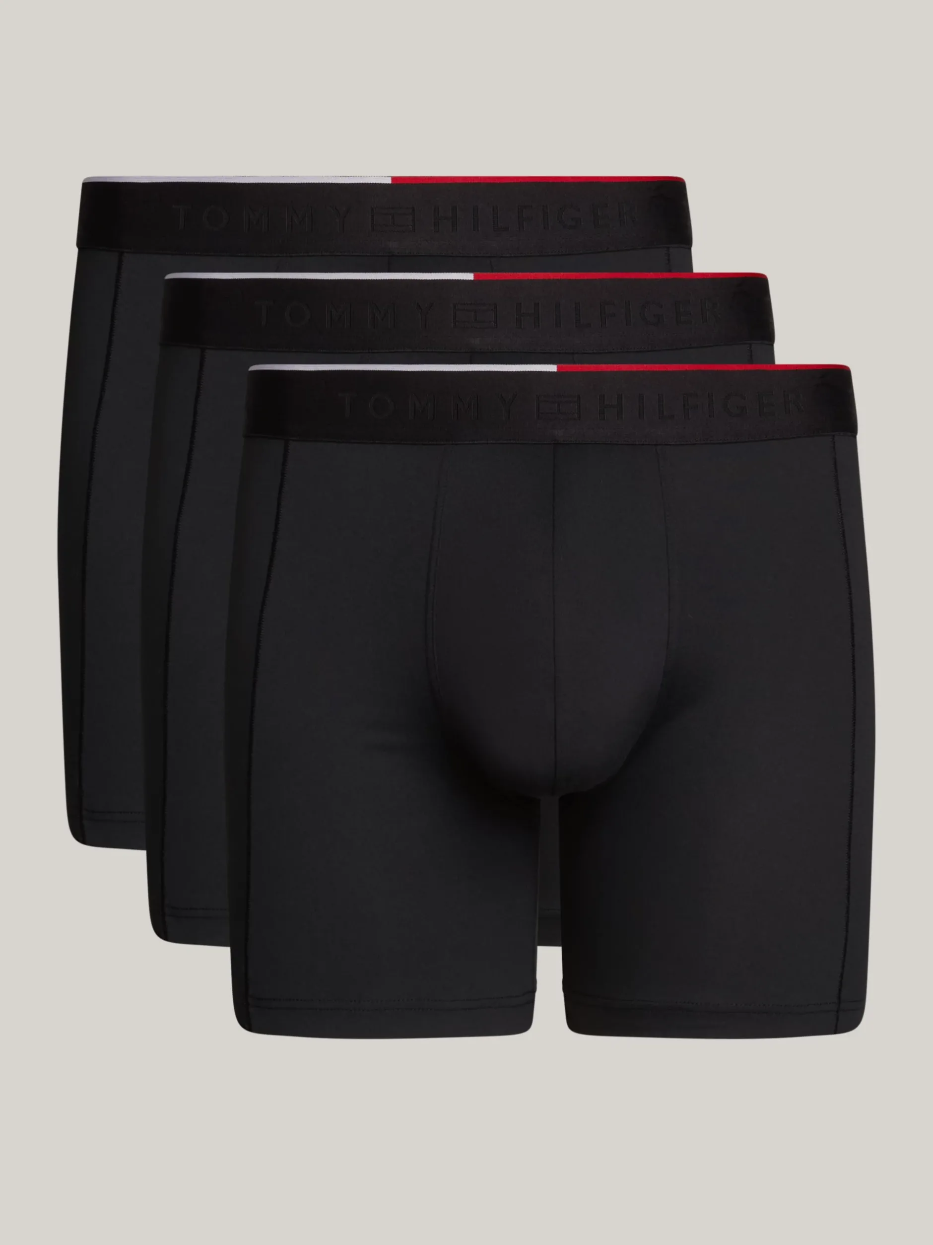 Bielizna*Tommy Hilfiger Zestaw 3 Par Obcisłych Bokserek Z Mikrofibry BLACK/ BLACK / BLACK