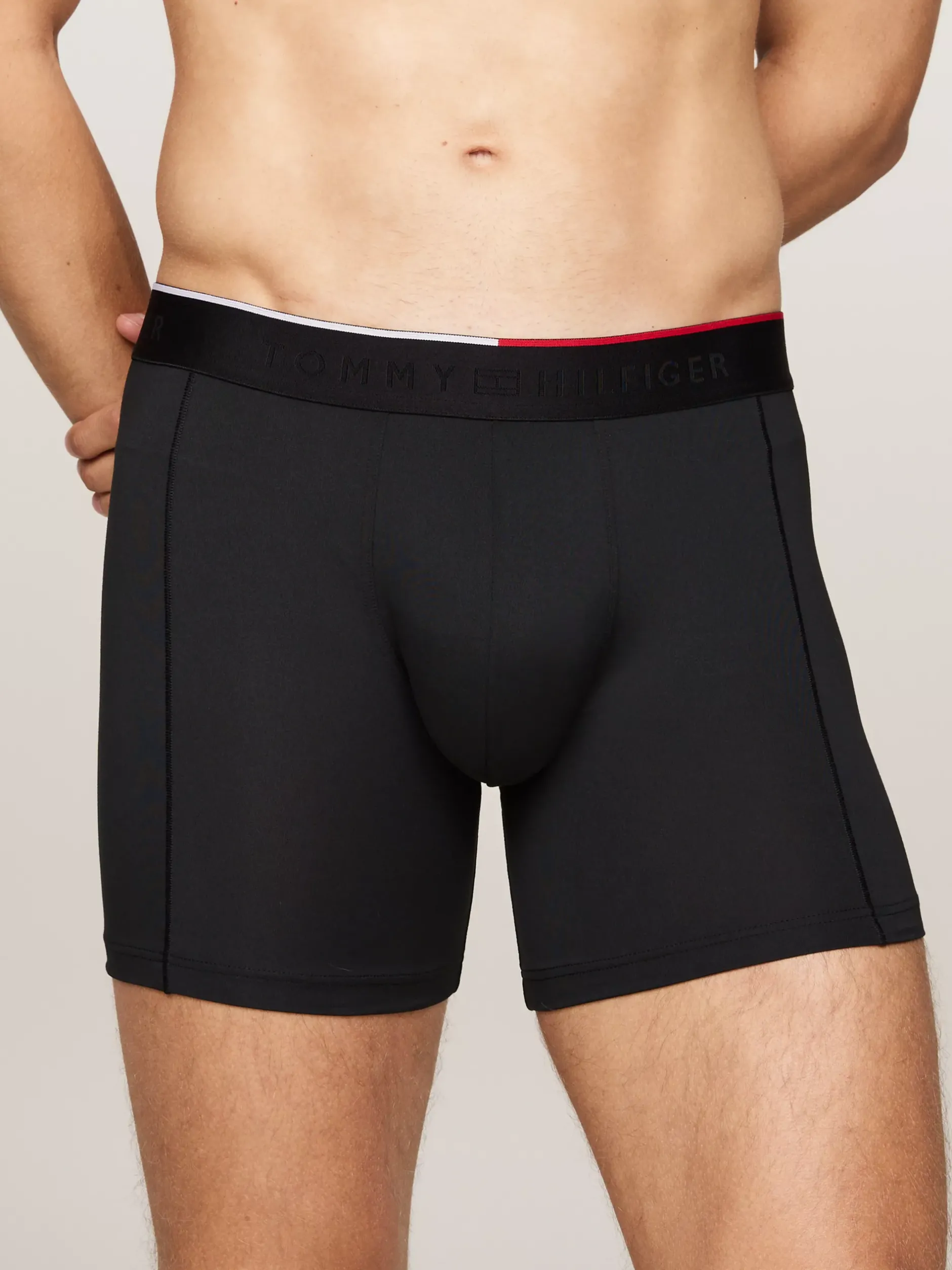 Bielizna*Tommy Hilfiger Zestaw 3 Par Obcisłych Bokserek Z Mikrofibry BLACK/ BLACK / BLACK
