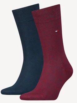 Skarpetki*Tommy Hilfiger Zestaw 2 Par Skarpet Z Wyhaftowaną Flagą RED/NAVY