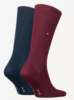 Skarpetki*Tommy Hilfiger Zestaw 2 Par Skarpet Z Wyhaftowaną Flagą RED/NAVY