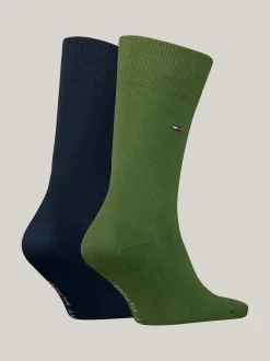 Skarpetki*Tommy Hilfiger Zestaw 2 Par Skarpet Z Wyhaftowaną Flagą ARMY GREEN