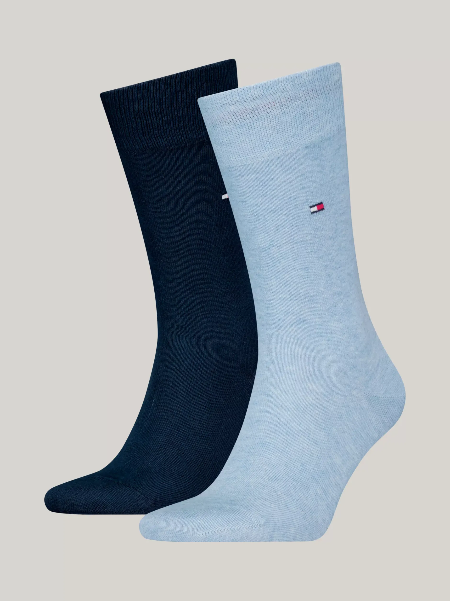 Skarpetki*Tommy Hilfiger Zestaw 2 Par Skarpet Z Wyhaftowaną Flagą MELANGE LIGHT BLUE
