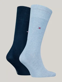 Skarpetki*Tommy Hilfiger Zestaw 2 Par Skarpet Z Wyhaftowaną Flagą MELANGE LIGHT BLUE
