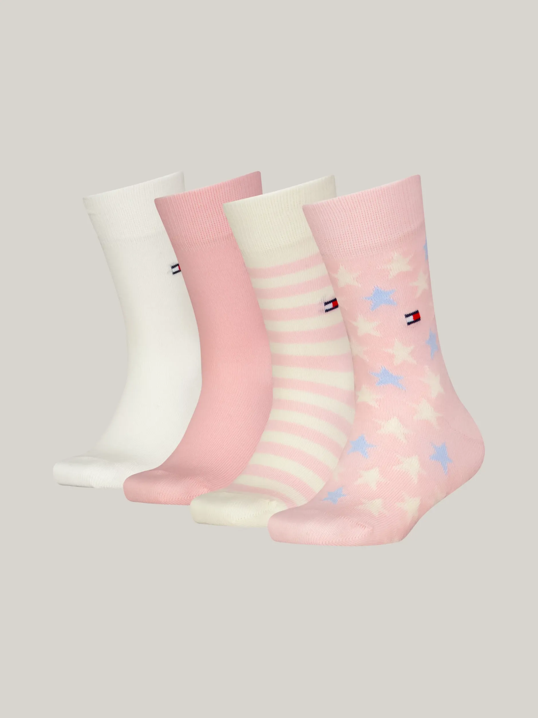 Bielizna & Skarpetki|Underwear & Socks*Tommy Hilfiger Zestaw 4 Par Skarpetek W Gwiazdki I Paski PINK COMBO