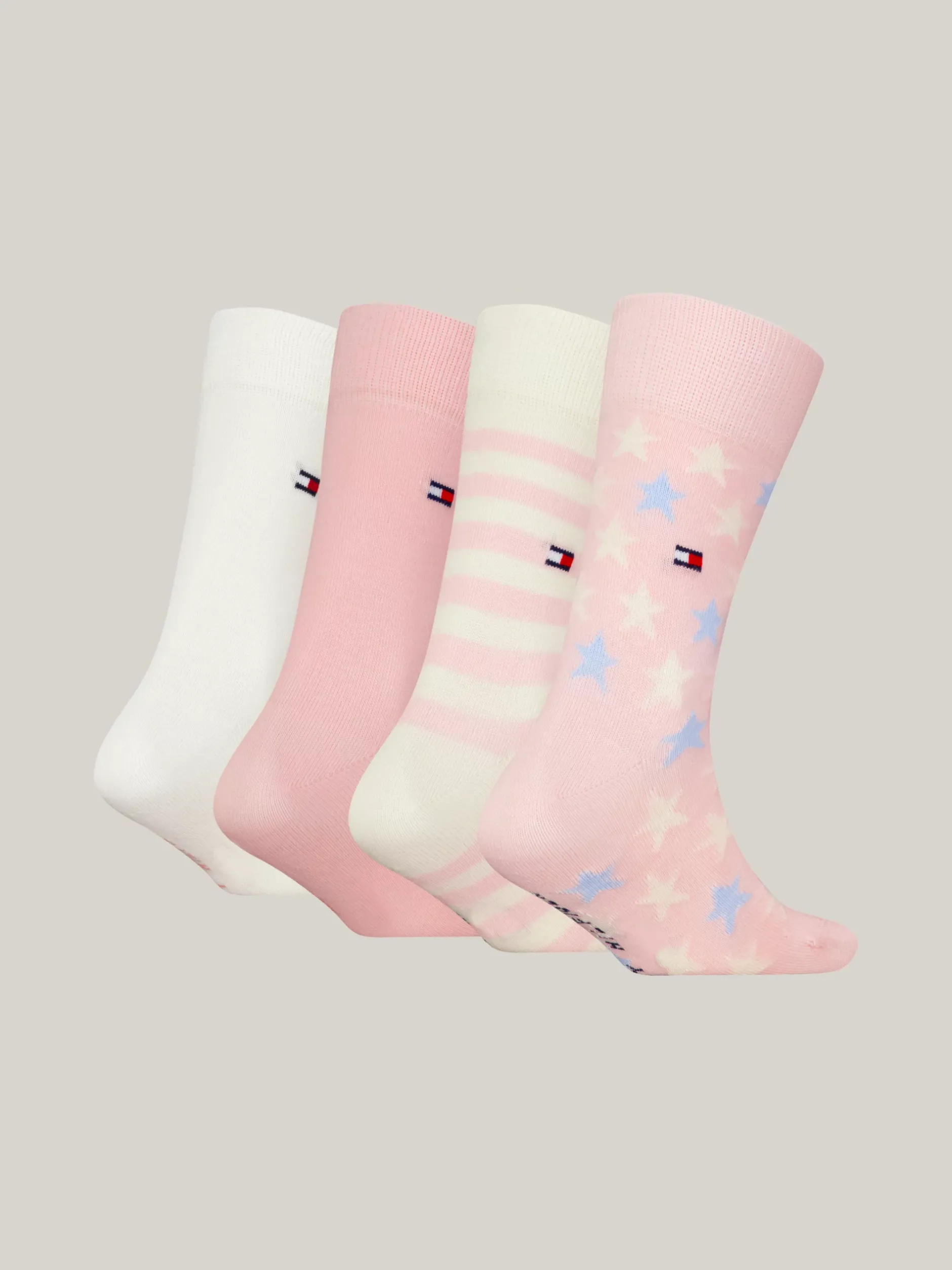 Bielizna & Skarpetki|Underwear & Socks*Tommy Hilfiger Zestaw 4 Par Skarpetek W Gwiazdki I Paski PINK COMBO