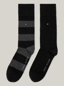 Skarpetki*Tommy Hilfiger Zestaw 2 Par Skarpetek W Paski Rugby BLACK