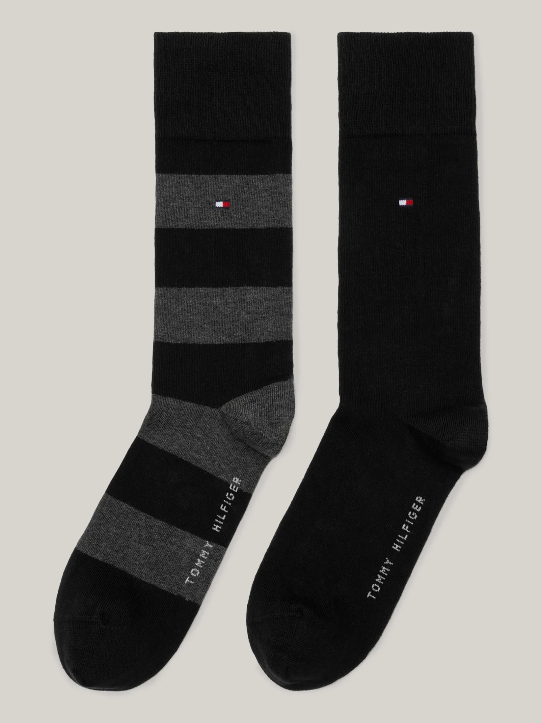 Skarpetki*Tommy Hilfiger Zestaw 2 Par Skarpetek W Paski Rugby BLACK