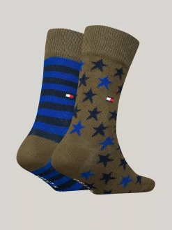Bielizna & Skarpetki|Underwear & Socks*Tommy Hilfiger Zestaw 2 Par Skarpetek W Paski I Gwiazdki OLIVE / BLUE